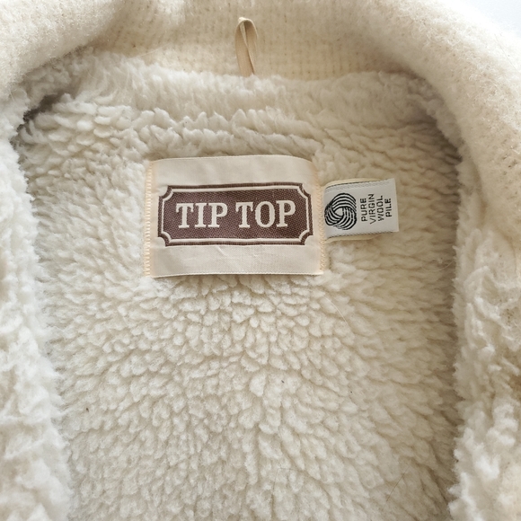 Vintage wool blend zip up striped oversized bomber jacket sherpa lined - Picture 11 of 14